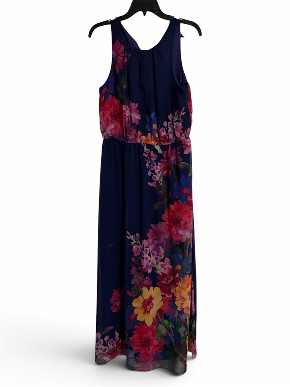 julia jordan Navy Floral Maxi Dress with Pink & Yellow Blooms